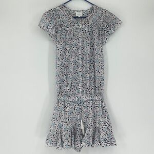 Anthropologie Sundays Floral Button-Front Midi Dress Sz Small Blue Cottagecore
